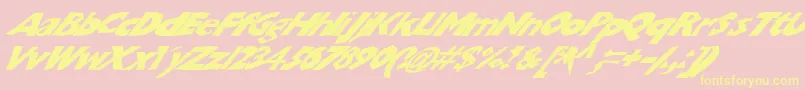 Chunkoblockoslantedwild Font – Yellow Fonts on Pink Background