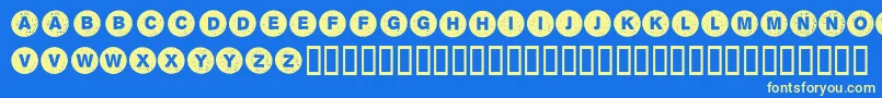 Sectii00 Font – Yellow Fonts on Blue Background