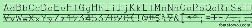 フォントPenmanshipPrint – 緑の背景に黒い文字