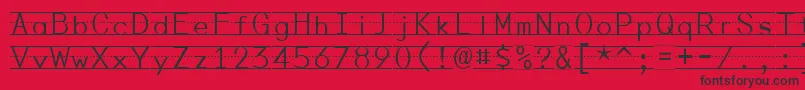 Fonte PenmanshipPrint – fontes pretas em um fundo vermelho