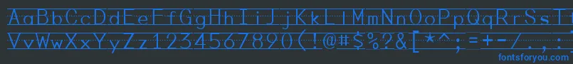 PenmanshipPrint-fontti – siniset fontit mustalla taustalla
