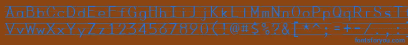 フォントPenmanshipPrint – 茶色の背景に青い文字