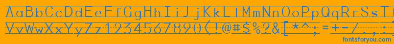 Fonte PenmanshipPrint – fontes azuis em um fundo laranja