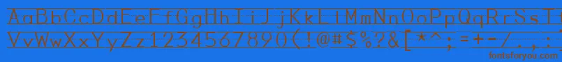Fonte PenmanshipPrint – fontes marrons em um fundo azul