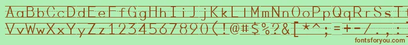 PenmanshipPrint Font – Brown Fonts on Green Background