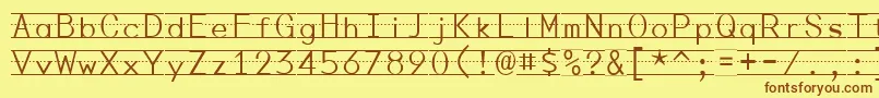 Шрифт PenmanshipPrint – коричневые шрифты на жёлтом фоне