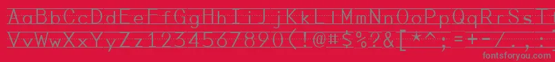 フォントPenmanshipPrint – 赤い背景に灰色の文字