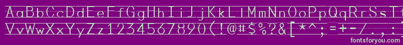PenmanshipPrint-fontti – vihreät fontit violetilla taustalla