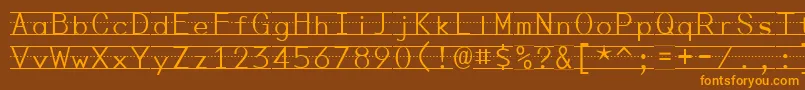 PenmanshipPrint Font – Orange Fonts on Brown Background