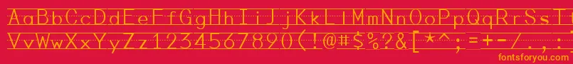 PenmanshipPrint Font – Orange Fonts on Red Background