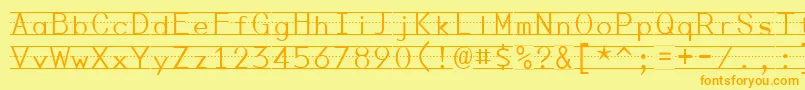 PenmanshipPrint Font – Orange Fonts on Yellow Background