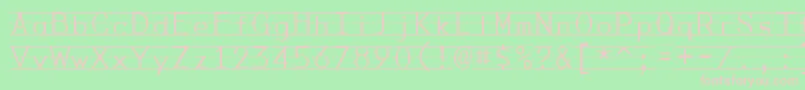 Czcionka PenmanshipPrint – różowe czcionki na zielonym tle