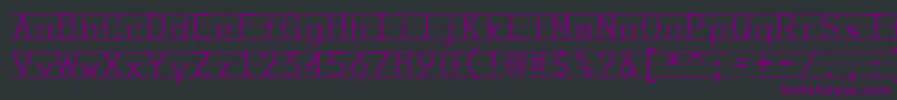 Fonte PenmanshipPrint – fontes roxas em um fundo preto