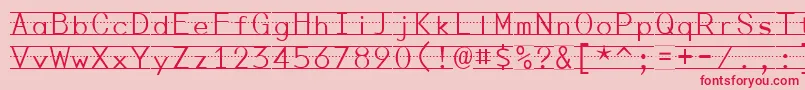 PenmanshipPrint-Schriftart – Rote Schriften auf rosa Hintergrund