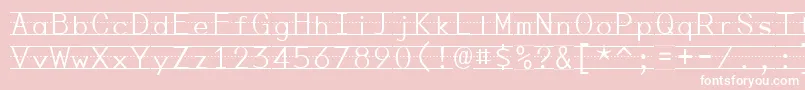 PenmanshipPrint-Schriftart – Weiße Schriften auf rosa Hintergrund