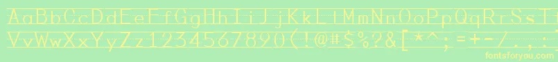PenmanshipPrint-fontti – keltaiset fontit vihreällä taustalla