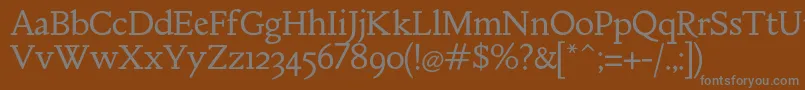 MebinacRegular Font – Gray Fonts on Brown Background