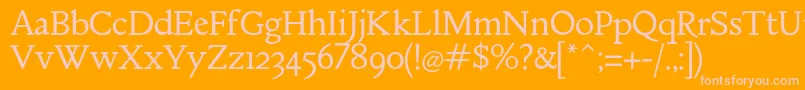 MebinacRegular Font – Pink Fonts on Orange Background