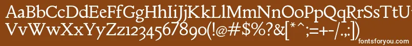 Шрифт MebinacRegular – белые шрифты на коричневом фоне