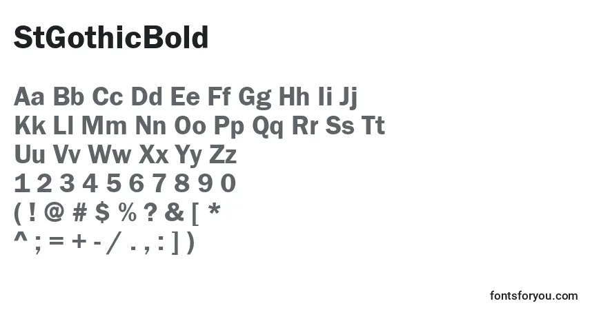 Schriftart StGothicBold – Alphabet, Zahlen, spezielle Symbole