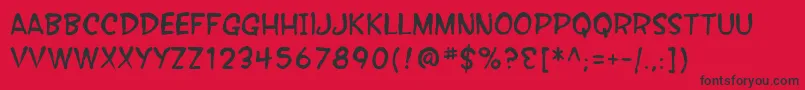 SfWonderComicBlotch-Schriftart – Schwarze Schriften auf rotem Hintergrund