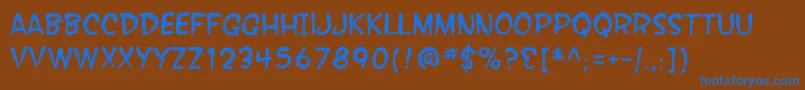 SfWonderComicBlotch Font – Blue Fonts on Brown Background