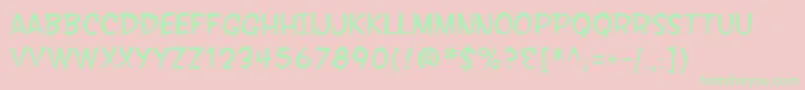 フォントSfWonderComicBlotch – ピンクの背景に緑の文字