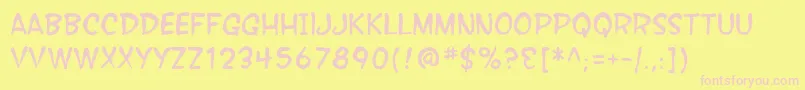 SfWonderComicBlotch Font – Pink Fonts on Yellow Background