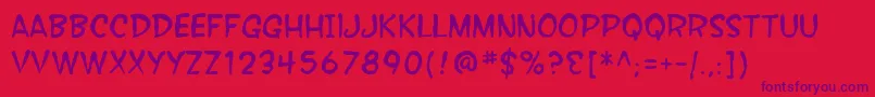 SfWonderComicBlotch-Schriftart – Violette Schriften auf rotem Hintergrund