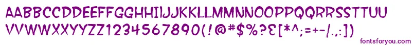 SfWonderComicBlotch Font – Purple Fonts on White Background