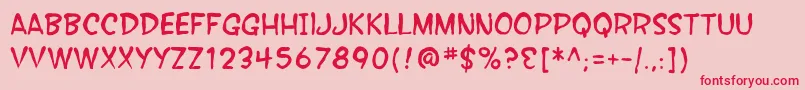 フォントSfWonderComicBlotch – ピンクの背景に赤い文字