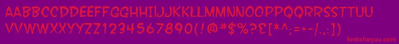 SfWonderComicBlotch-Schriftart – Rote Schriften auf violettem Hintergrund