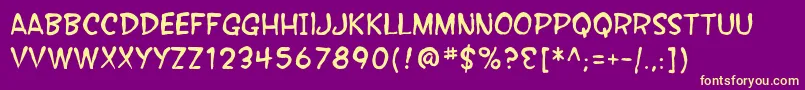 SfWonderComicBlotch Font – Yellow Fonts on Purple Background