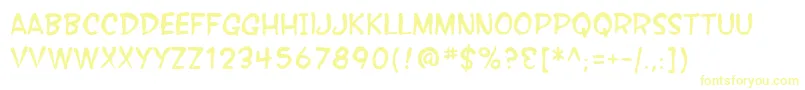 SfWonderComicBlotch Font – Yellow Fonts on White Background