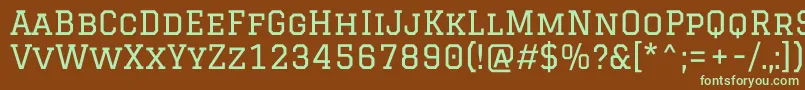 Шрифт GraduateRegular – зелёные шрифты на коричневом фоне