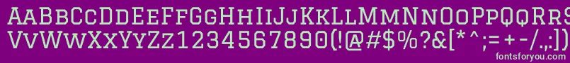 GraduateRegular-fontti – vihreät fontit violetilla taustalla