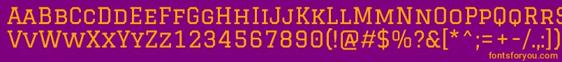 GraduateRegular-fontti – oranssit fontit violetilla taustalla