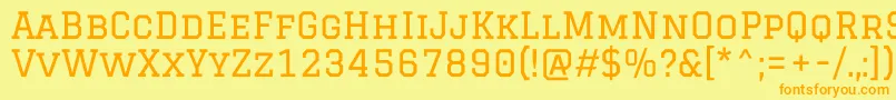 GraduateRegular-fontti – oranssit fontit keltaisella taustalla