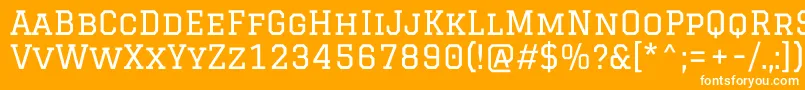 GraduateRegular-fontti – valkoiset fontit oranssilla taustalla