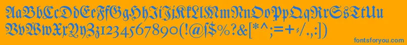 Dslutherschetitel Font – Blue Fonts on Orange Background