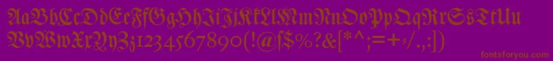 Dslutherschetitel Font – Brown Fonts on Purple Background