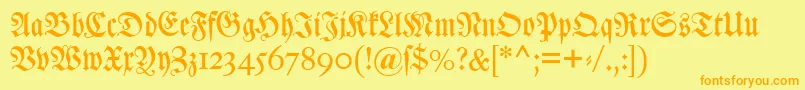 Dslutherschetitel Font – Orange Fonts on Yellow Background