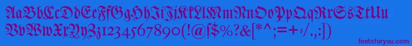 Dslutherschetitel Font – Purple Fonts on Blue Background