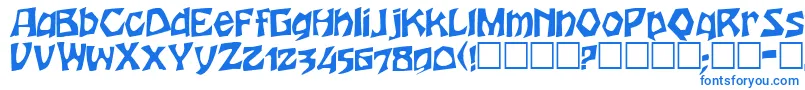 フォントHerthaRegular – 白い背景に青い文字