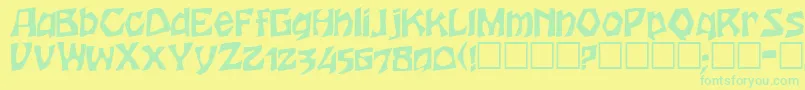 HerthaRegular Font – Green Fonts on Yellow Background