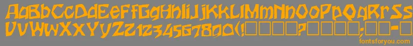 フォントHerthaRegular – オレンジの文字は灰色の背景にあります。