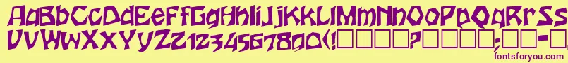 HerthaRegular Font – Purple Fonts on Yellow Background