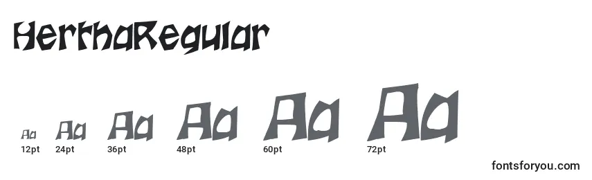 Размеры шрифта HerthaRegular