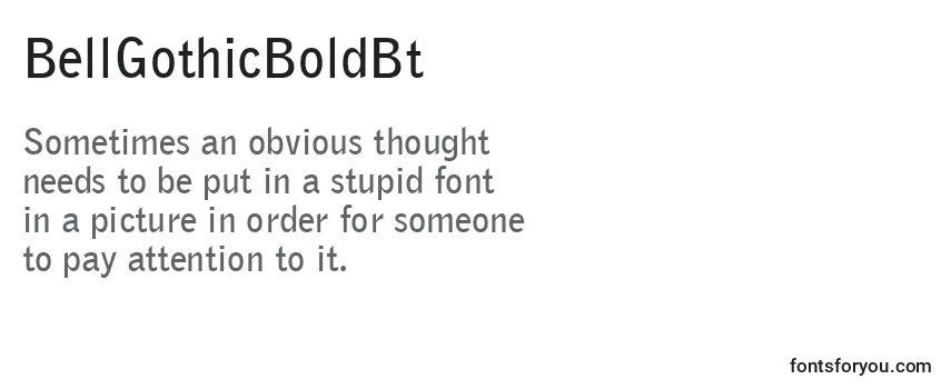 Review of the BellGothicBoldBt Font