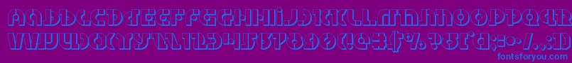 Questlok3D-Schriftart – Blaue Schriften auf violettem Hintergrund